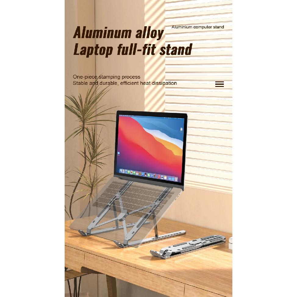 Držák na notebook z hliníkové slitiny Stojánek Nastavitelný Skládací Přenosný Pro notebook Držák Zvedací Držák chlazení Neklouzavý
