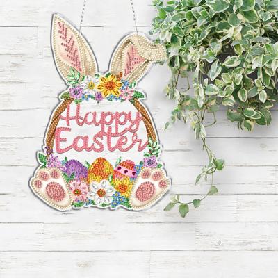Easter 2D/Flat DIY Acrylic Special Shape Hanging Gem Art Paintings Charm Single Side Drill Diamond Painting Hanging Pendant