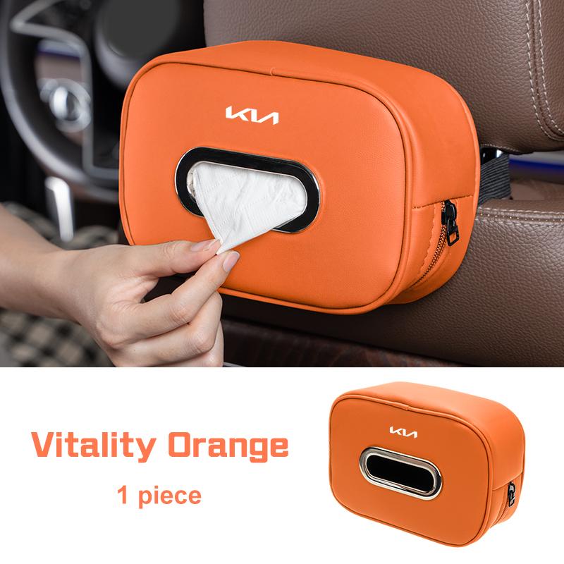 BBDS7 Microfiber Leather Car Tissue Box For KIA Rio K5 K2 K3 Sportage Ceed Sorento Picanto Stinger Soul GT Line Seat Back Storage Bag