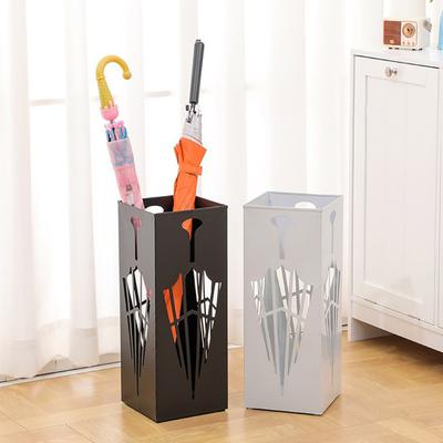 Metal Umbrella Stand Storage Rack Large Capacity Hollow Design Rustproof Indoor/Outdoor