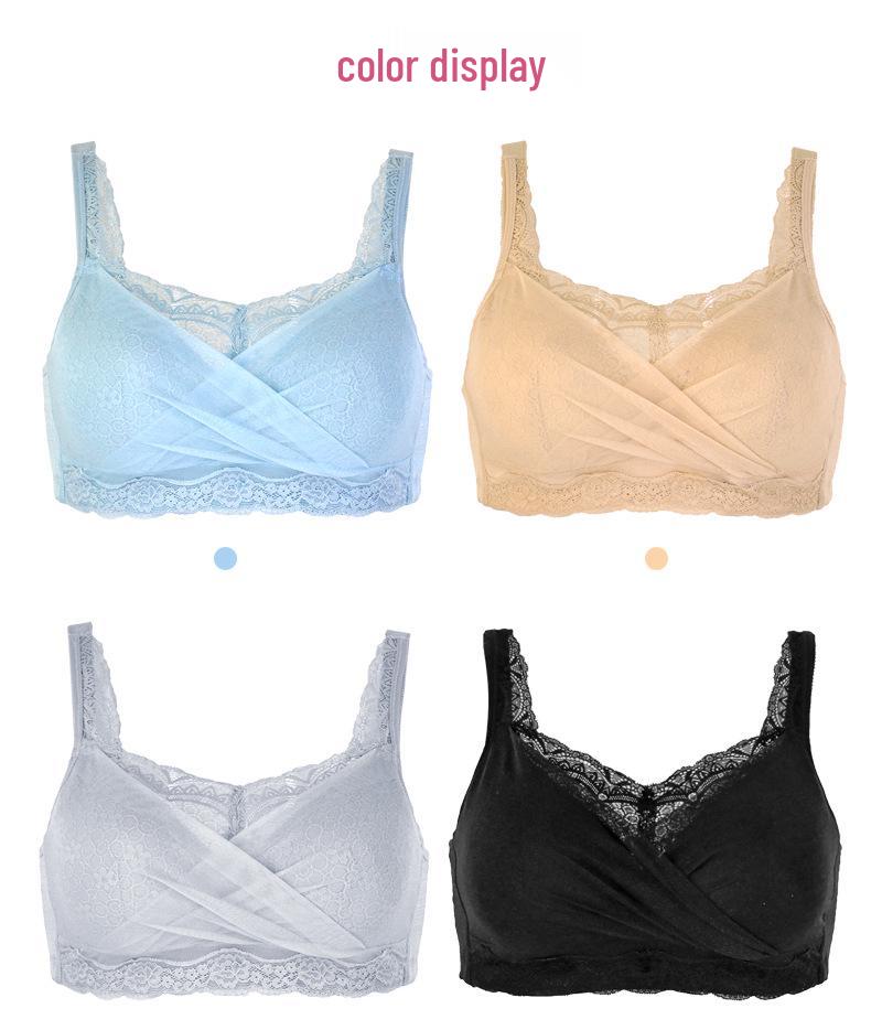 Lace Wire-Free Breathable Breast Cover Bra with Insertable Pads - Style 8801