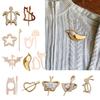 Schönes Design Holz Brosche Anstecknadel Verschiedene Tiere Schal Pin für Damen Mädchen Lustiger Schal Pin Schal Schnalle Clips Schmuck