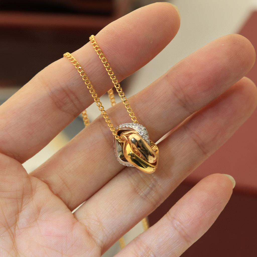 100th anniversary limited edition necklace, three color three ring necklace, shipped in V gold material, thick gold electroplating precision version
