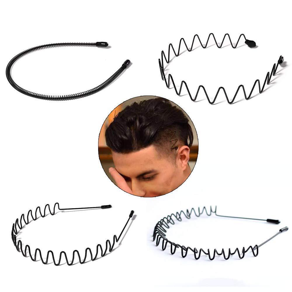 6pcs Metal Headband For Men Women Fashion Hair Bands Outdoors Sports Non Slip Smooth Elastic Teeth Comb Unisex Hair Accessories