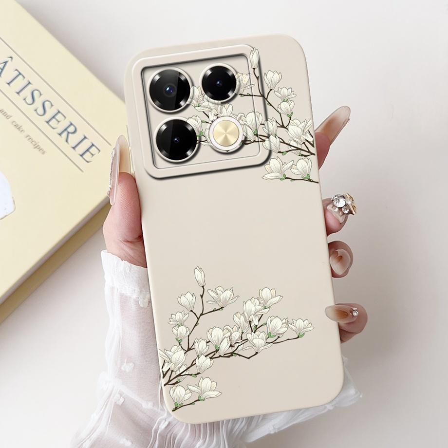 Soft TPU Candy Silicone Phone Case For Infinix Note 40 Pro Plus Note 40 4G 5G Back Cover Note40 4G Bumper Flower Girl Fashion