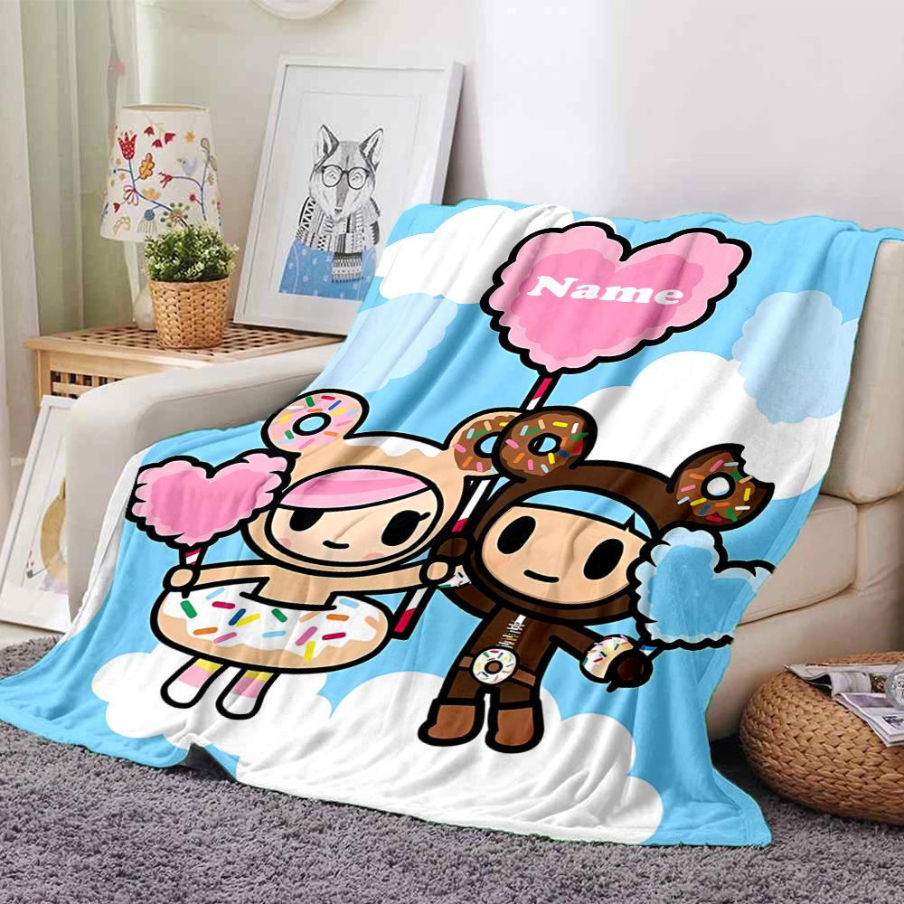 Custom Name Tokidoki Theme Printed Blanket - Perfect for Couch, Bed, Travel & Outdoor Use | Machine Washable, Cozy & Durable.