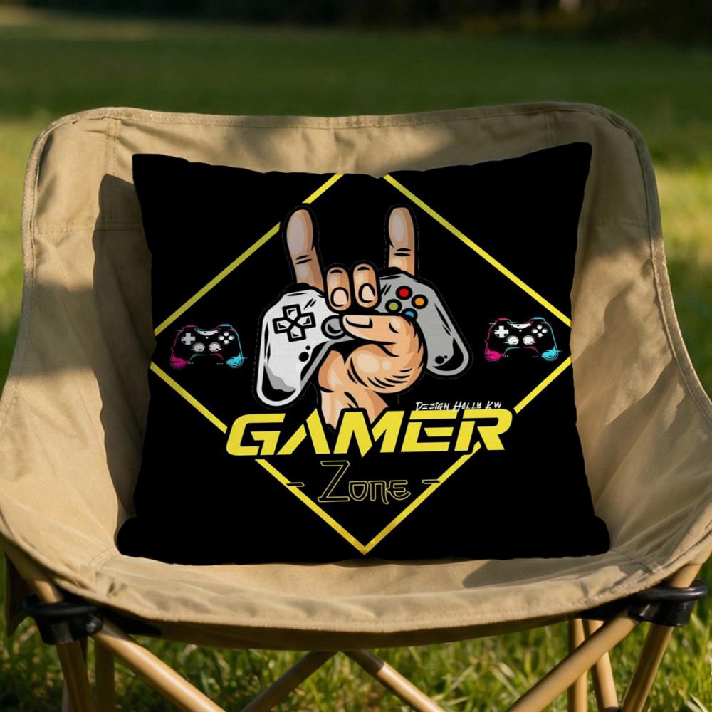 Colorful Graffiti Gamepad Cushion Cover Soft Reversible  Durable Pillow Cover  MultiScene Use for Home  Car Daily Comfort