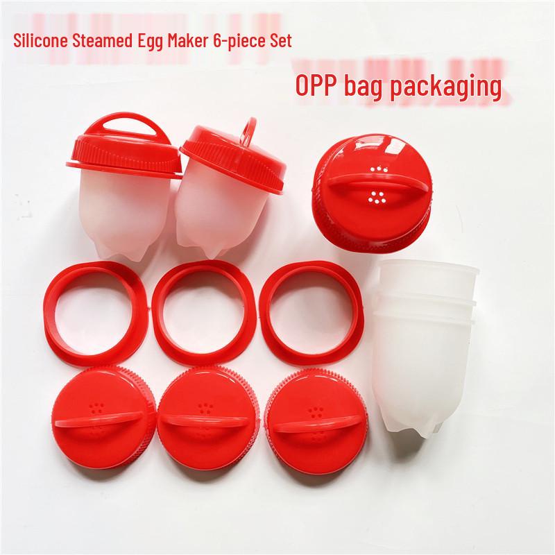 New Silicone Egglette Cooker, Pack of 6 - Mini Egg Poacher for Steamed Eggs Single Gift Box Egg Cup