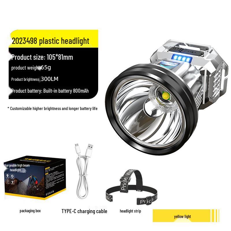 Dual-Light LED Laser Cannon Rechargeable Headlamp - Super Bright, Long Battery Life, Ideal for Night Fishing