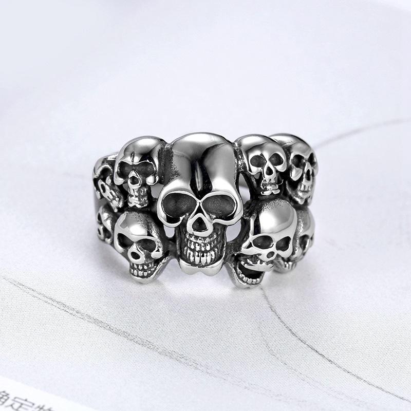 Hip Hop Skull Ring Men's Halloween Retro Skull Ring