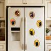 1/3/6Pcs Toast Avocado Cat Refrigerator Magnet with Oval Wooden Frame Kitten Fridge Magnet Home Kitchen Office Decoration Animal Lover Gift