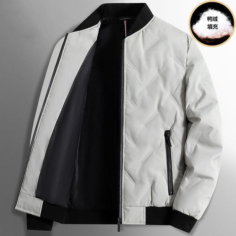 Quality light luxury down jacket men's light and thin short medium business men's baseball collar jacket dad jacket tide