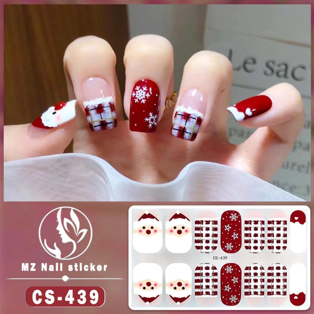 Christmas Waterproof No-bake Gel Nail Polish Film Full Sticker European and American Style Nail Film Sticker Nail Film Sticker