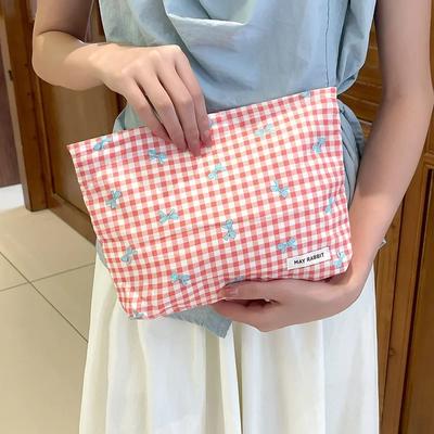 Pink Bow Makeup Organizer Female Toiletry Kit Bag Make Up Case Storage Pouch Women's Cosmetic Bag Organizer Bag for Travel