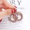 Korean Version of the New Fashion with Diamond Earrings for Women, Diamond-set Geometric Circle Studs, European and American 