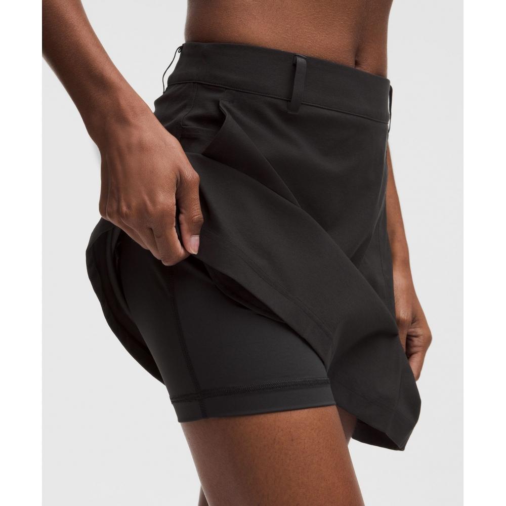 Lullulemon Stretch Twill Front Pleated Golf Skirt *Embroidered Logo Blk