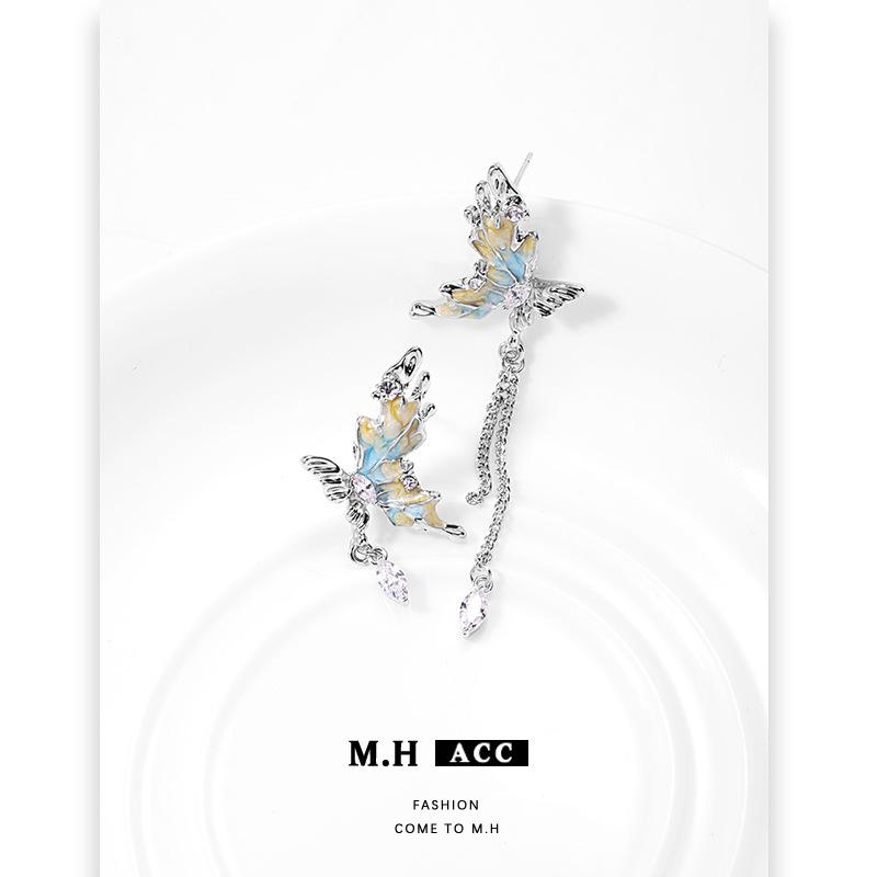 Gradual Change Butterfly Earrings 2025 New Stud Earrings Original Temperament Cold Wind Earrings