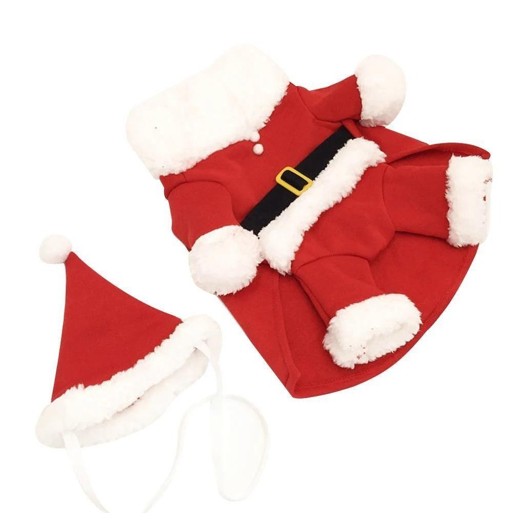 Breathable Dog Winter Clothes Cute Cats Christmas Clothes Santa Claus Dog Outfit  Spring