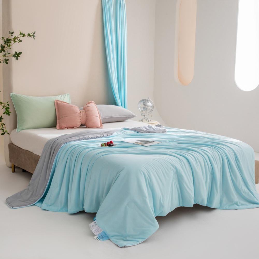 Air Condition Comforter for Summer Pure Color Ice Silk Cooling Blanket Lightweight and Smooth Twin/King Size Cold Quilt