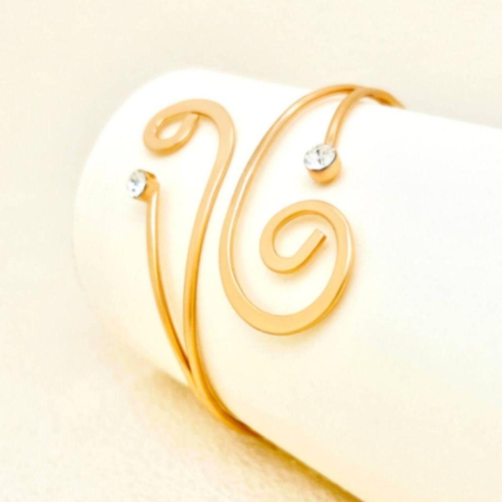 Punk Style Music Note Open Bangle Adjustable Geometric Spiral Bracelet Music Festival