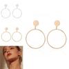 Elegant Oversized Circle Earrings Alloy Metal Chic Minimalist Big Hoops