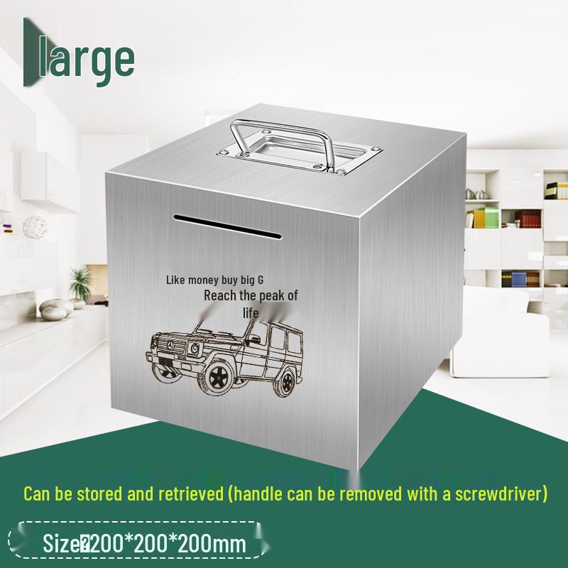 2026 Large Capacity Stainless Steel Piggy Bank for Adults - Secure Savings, Not for Kids