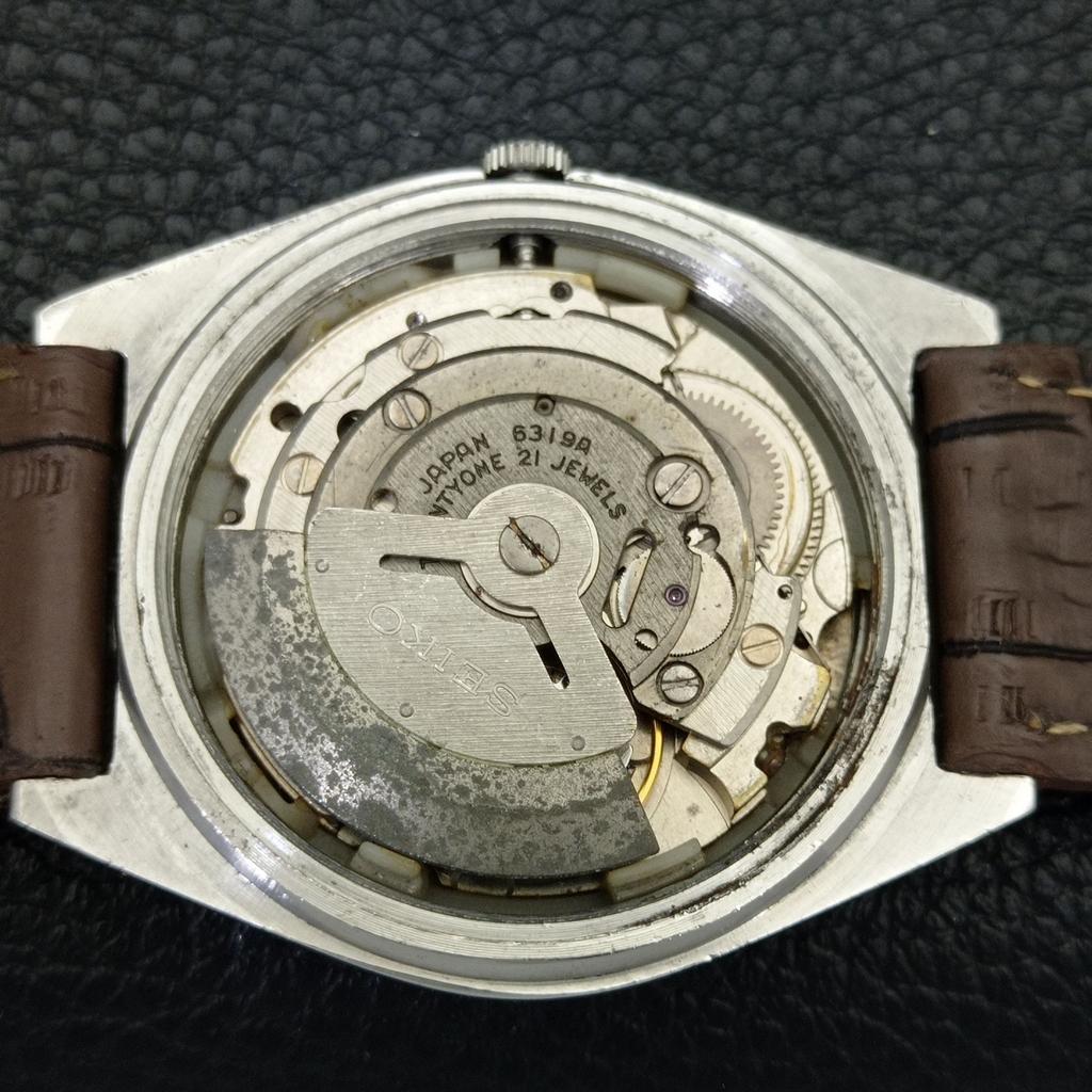 VINTAGE SEIKO AUTOMATIC JAPAN 6319A MENS BROWN COLOR DIAL WATCH a701363-5 R206a-a701363