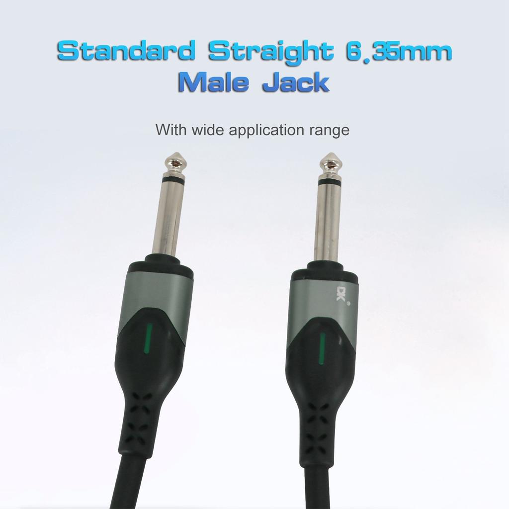 DK Guitar Connecting Cable 6.0 Meters 20ft Instrument Cable Noise Reduction Audio Cable 6.35mm Male Jack Audio Cord for