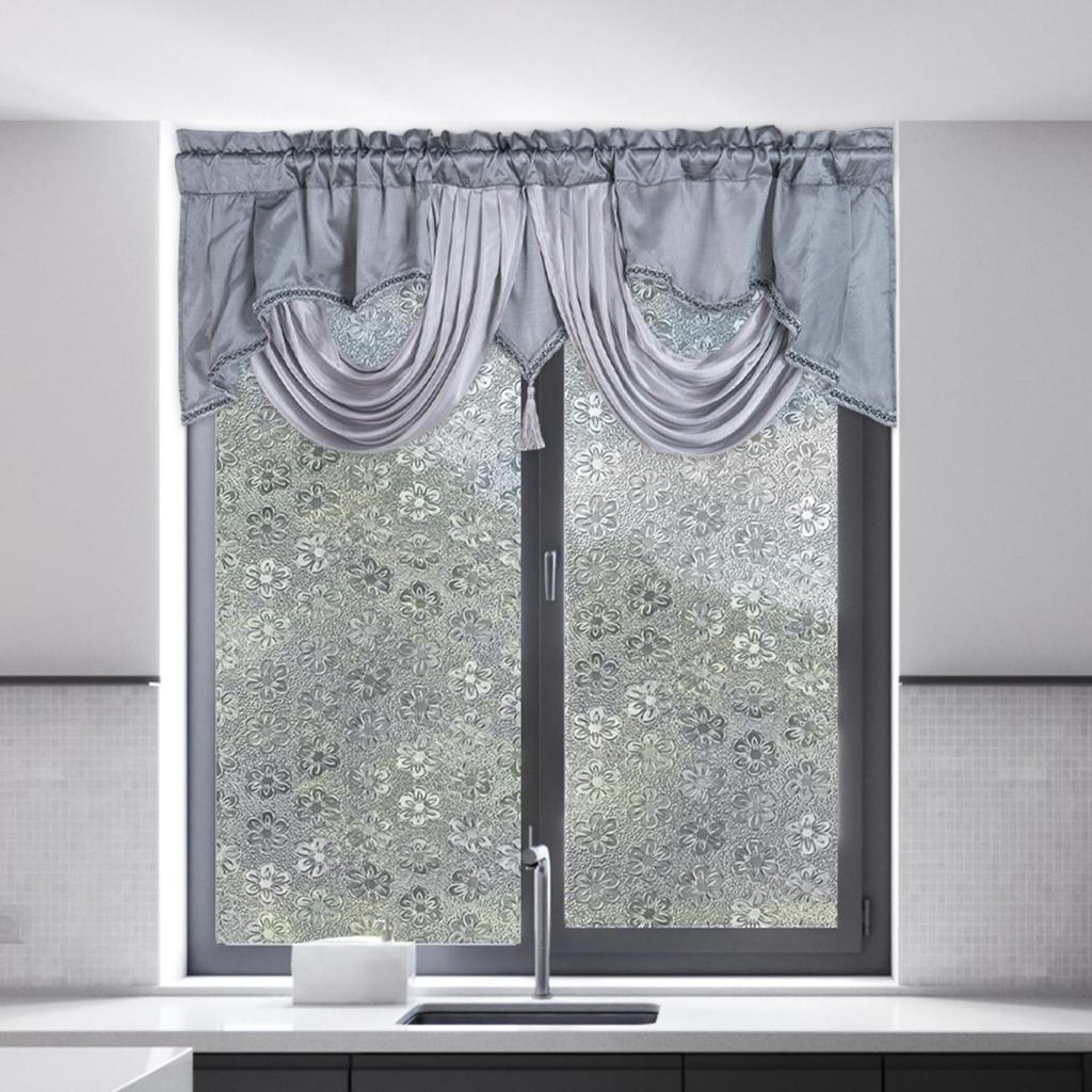 Rod Pocket Valance Window Tiers Decor Boho Window Curtain Panel Short Curtain for Basement Bathroom Living Room Cafe Kitchen