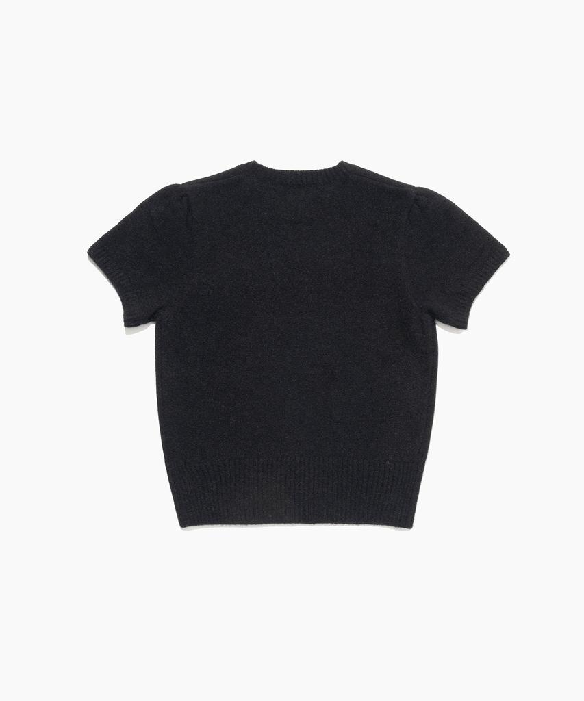 TTUDEMENT Angora Half Sleeve Pullover Black