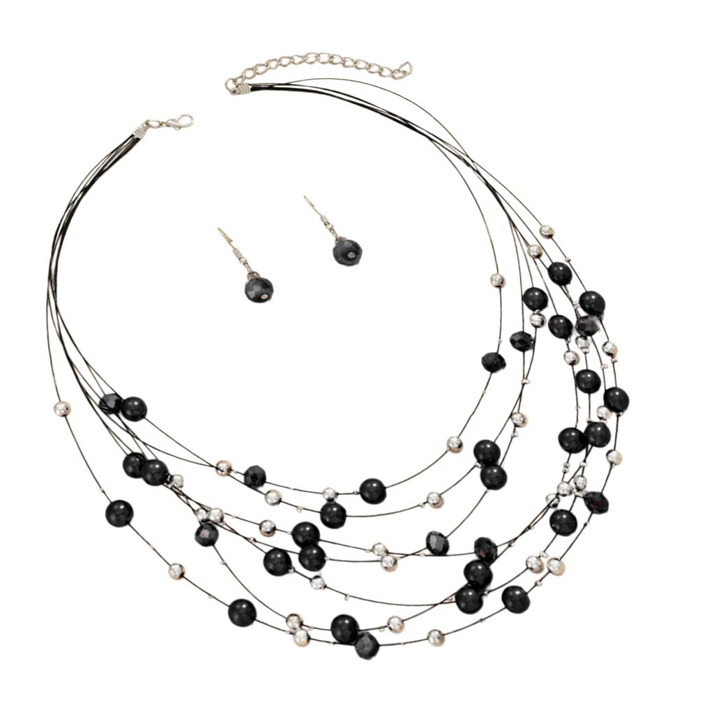 Vibrant Beaded Fashion Jewelry Set Exquisite Beadwork Jewelry Set for Women Necklace and Earrings for Celebrations