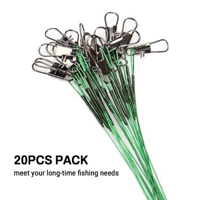 Steel Leader Fishing 20pcs Wire Leaders Heavy Duty Fishing High Strength Fishing Leaders with