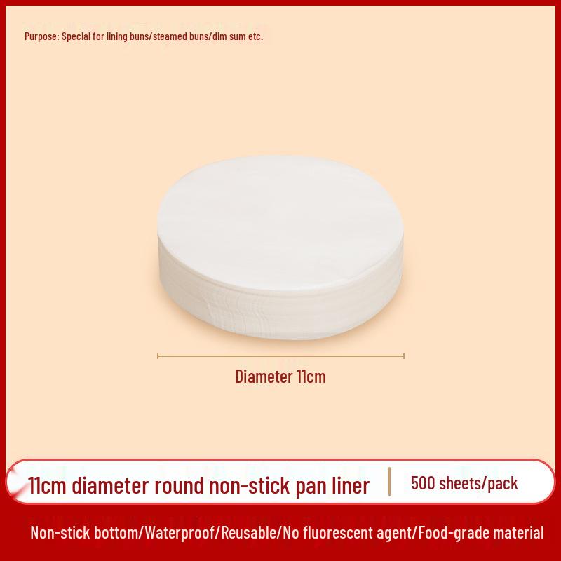 Non-stick, High Temp Resistant Steamer Paper for Buns & Mantou, Round & Square, Disposable & Thickened Bottom