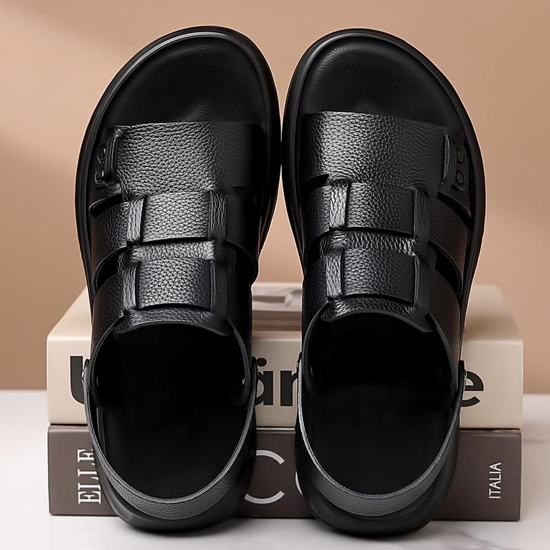 Summer New Genuine Leather Sandals for Men Outdoor Casual  Non-slip Breathable Roman Shoes Comfortable Beach  Slippers
