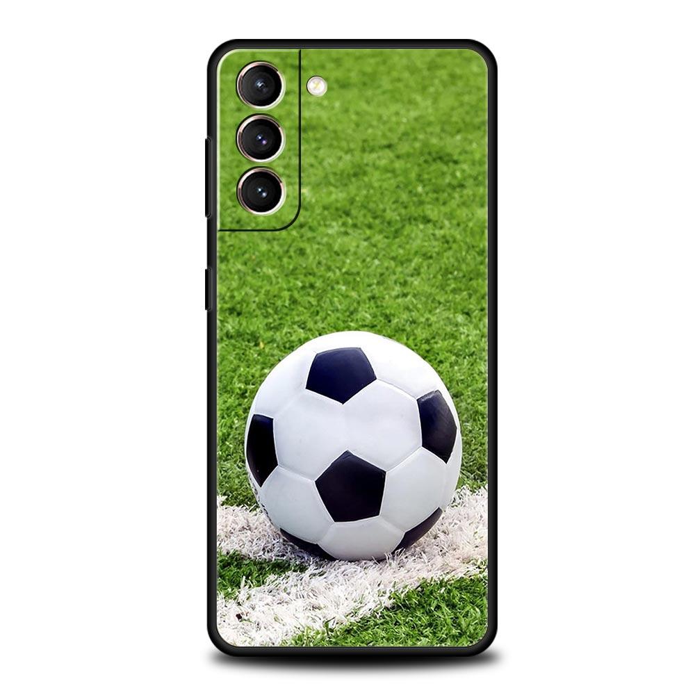 Soccer Ball Football Field Phone Case For Samsung Galaxy S24 S23 S22 5G S20 Ultra S21 FE S10 S9 Plus S10E S8 Lite 20 Soft Cover