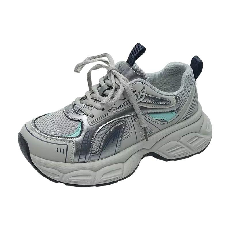 European station mesh dad shoes women's shoes show feet small women's shoes 2025 spring new thick-soled height-increasing versatile sports shoes