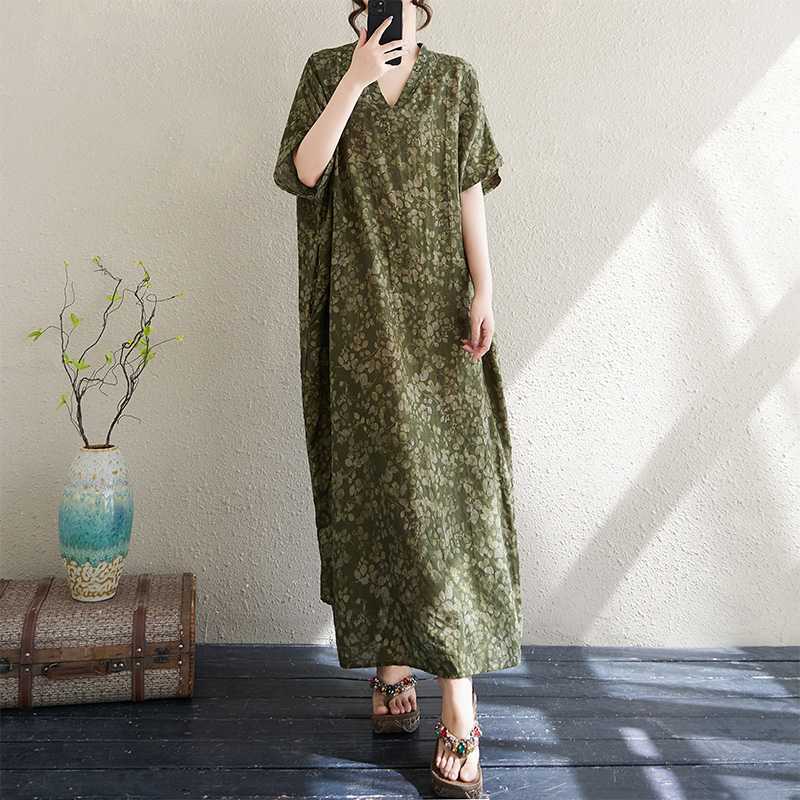 

Тонкая хлопковая и льняная свободная пляжная юбка, ретро длинное платье One size