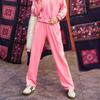 adidas Originals x FEIFEI RUAN Classici Retro Vita Alta Coulisse Elastica Velluto Maglia Pantaloni da Jogging Donna Pantaloni Inferiori Rosa IX4230