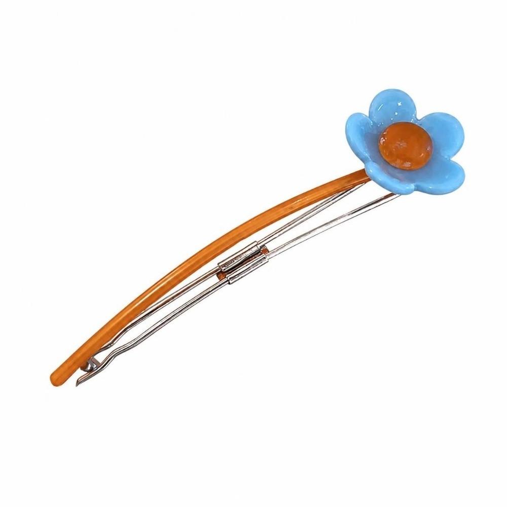 Candy Color Flower Hair Clip Colorful Bead Ponytail Hair Clip Hair Styling Tool  Back Head Updo