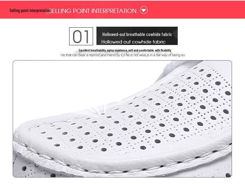 Women's White Leather Cut-Out Wedge Shoes - Thick Soft Sole, Casual Spring/Summer Platform Shoes.