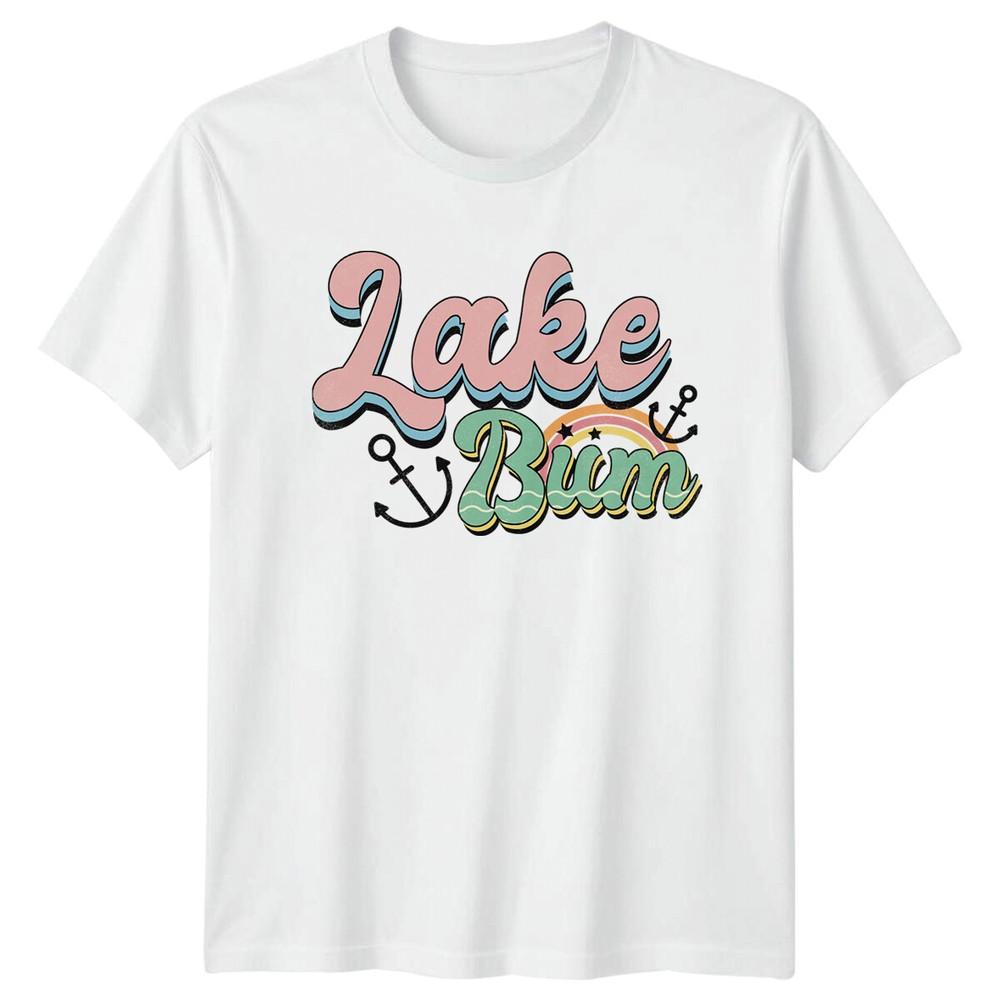 Lake Bum Anchor Nature TShirt Summer Lake Life Tee S