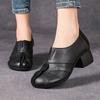 Fashion GKTINOO Women Pumps Genuine Leather High Heel Shoes Genuine Leather Thick Heels Handmade Shoe Vintage Style