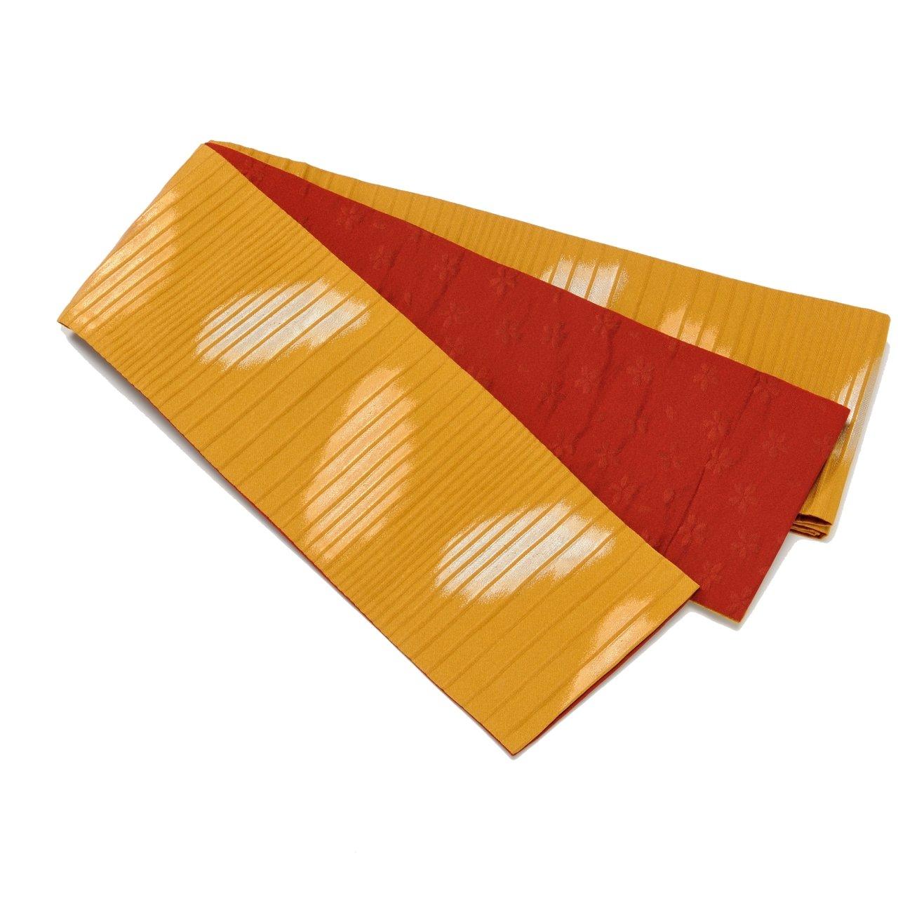 

Kiryu Ori Affordable Half Width Obi Round Kasumi Made in Japan Half Width Obi [Warakura] (Mustard) гірчичний