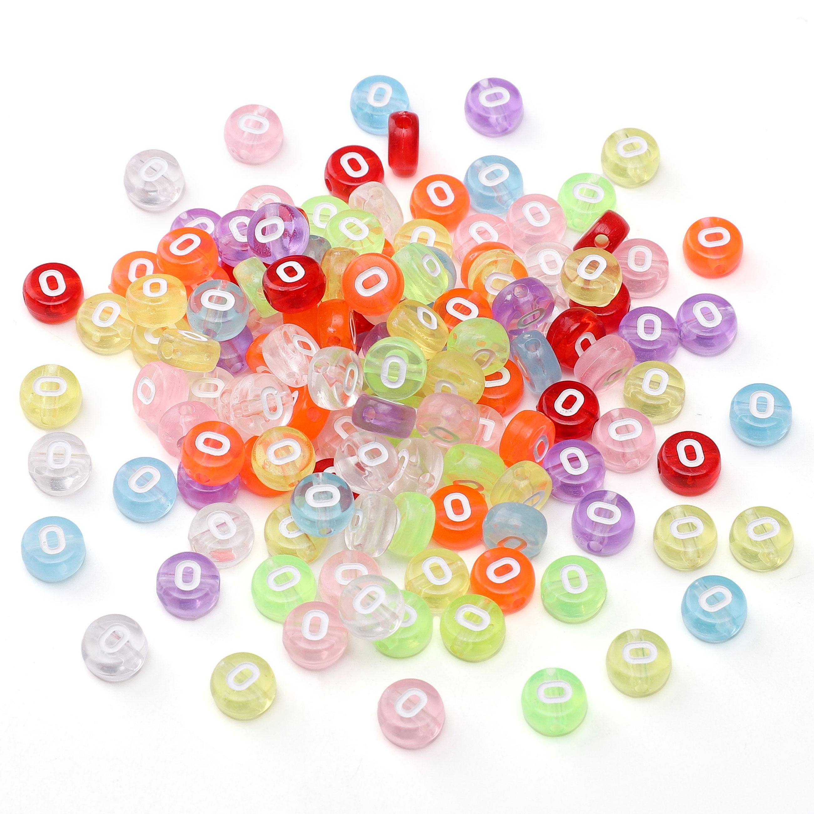 

100Pcs Acrylic Letter Beads Round Loose Beads for DIY Bracelet Fashion Jewelry Making O