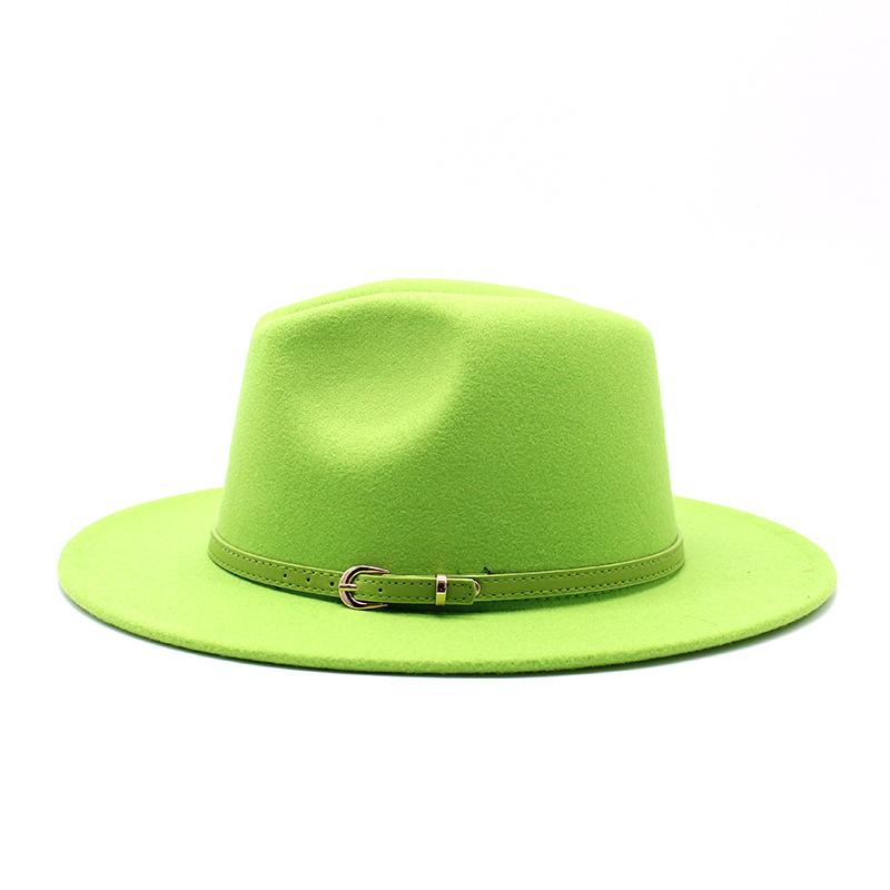 Men'S And Women'S Woolen Top Hats, Gentlemen'S Jazz Hats, Flat-Brimmed Big Eaves