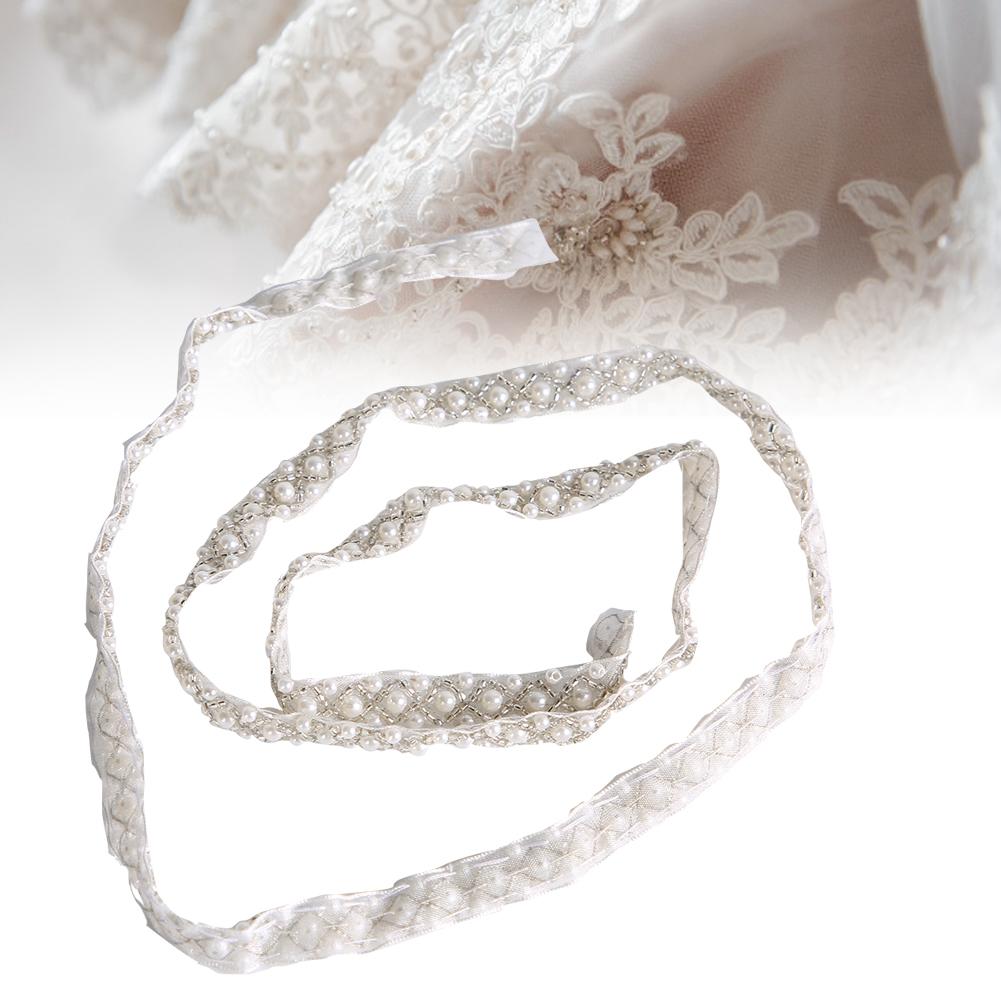 1 Yard DIY Handmade Lace Pearl Ribbon Tape Trim Decoration Clothes Accessories #3