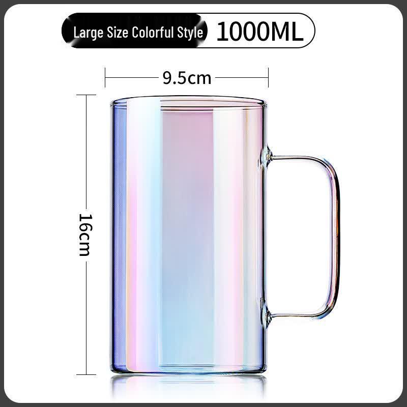 MDNG 1000ml Large Capacity Glass Mug with Handle