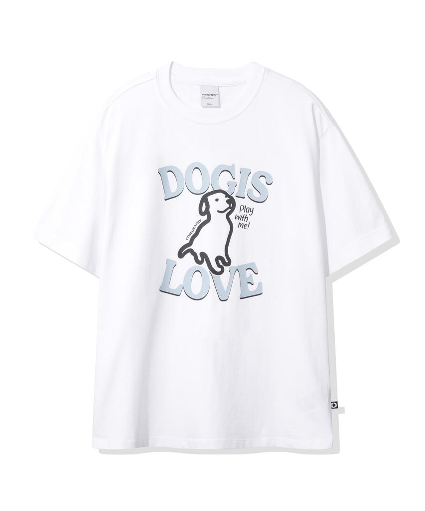 CGP (Women) Dog Is Love Short Sleeve T-Shirt_White