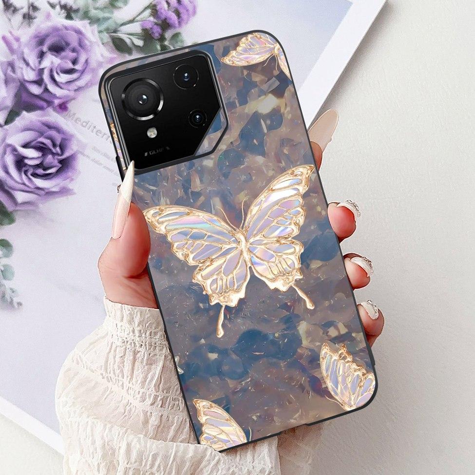 For Asus ROG Phone 9 Pro Back Cover For Asus ROG Phone 9 Case Silicone Cute Cat Luxury Love Funny Painted Shockproof Bumper