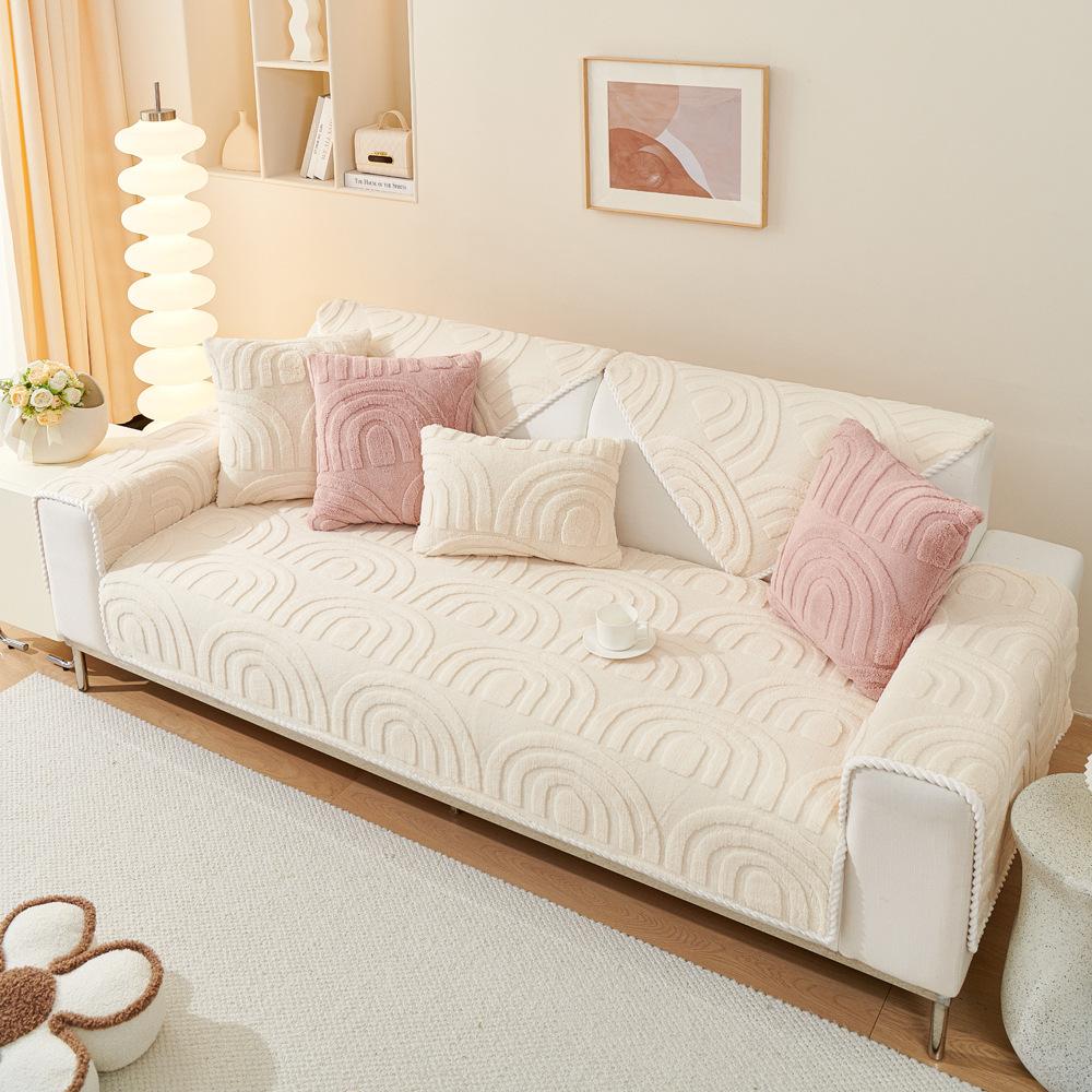 Shu Cotton Velvet Sofa Cushion Winter Thickened Non-Slip Plush Cushion Sofa Cover Autumn and Winter Cover Cloth Seat Cushion